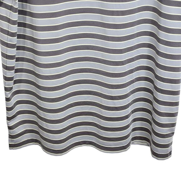 Masters Tech Striped Polo Golf Short Sleeve Shirt Men's Large Gray‎ Pale Yellow - Picture 4 of 8
